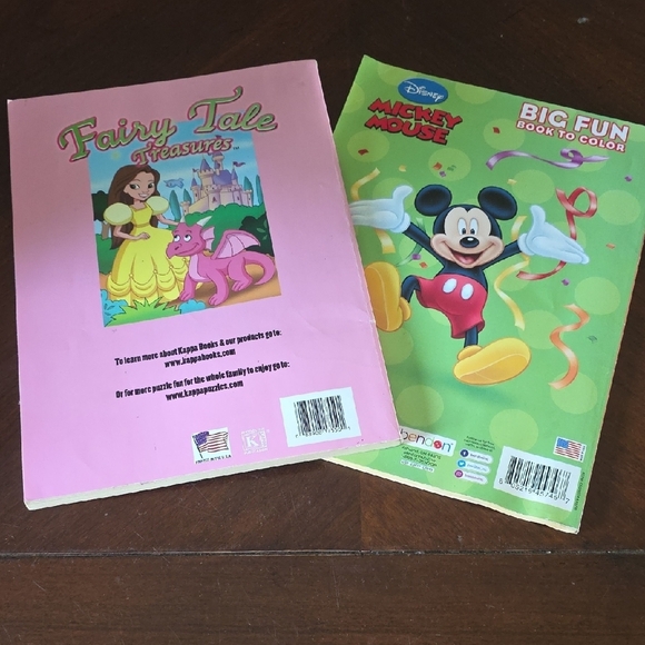 (J40) Disney Mickey Mouse Big Fun, Fairy Tale Coloring Books - Picture 2 of 4